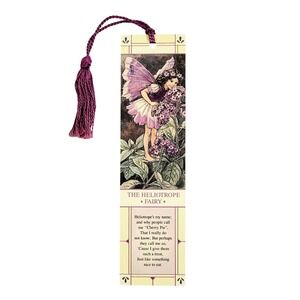 Vintage 90s Heliotrope Fairy Bookmark Flower Fairies- Barker- 1992 Artworks FF01